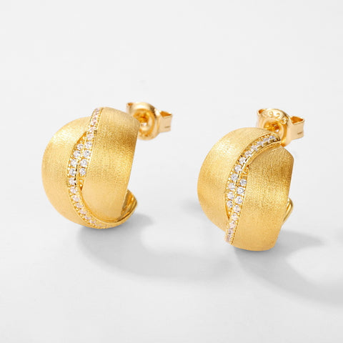 Buy Frosted Brushed Geometric Ear Studs Women online at Fashionner.