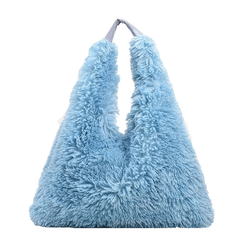New Autumn And Ainter Plush Handbags Large-capacity Shoulder Armpit Bag Cute Fashion Luxury Designer Tote Bags For Women Trend - Fashionner
