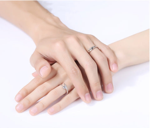 Bague Couple Cupidon Plume d'Ange