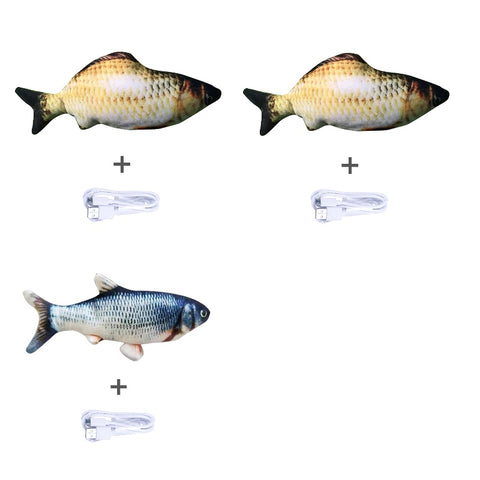 Version sans herbe à chat - Jouet électrique de simulation de poisson sauteur