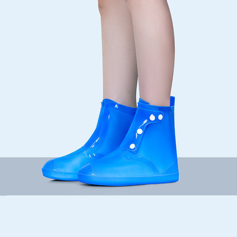 Nouvelles Couvre-Chaussures Imperméables Hautes Réutilisables en PVC Blanc pour Femmes