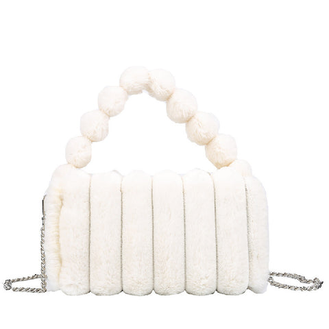 Stylish Pumpkin Plush Shoulder Bag