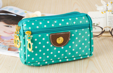 Canvas handbags handbags Korean version of the three-zipper multi-layer wallet hand bag packet phone change - Fashionner