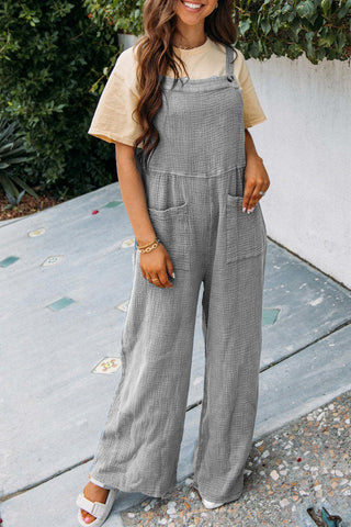 Fashion Square Neck Jumpsuit With Pockets Spring Summer Casual Solid Color Loose Overalls Womens Clothing - Fashionner
