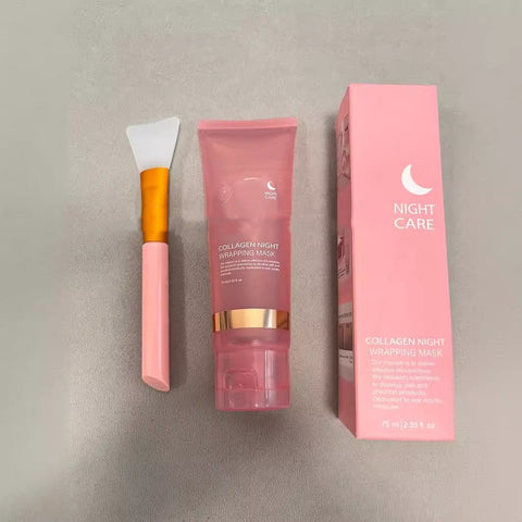 Masque de nuit visage au collagène Ingrédients naturels Raffermissant Élasticité & Hydratation Anti-rides Pour les soins de la peau