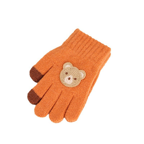 Gants en laine tricotés à cinq doigts pour enfants