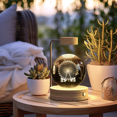 Veilleuse d'intérieur dinosaure cosmique boule de cristal, alimentée par USB, lumière chaude de chevet, cadeau d'anniversaire