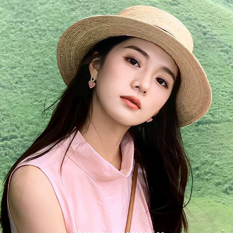 Boucles d'oreilles Cœur d'amour Pêche douce Clip d'oreille Cœur