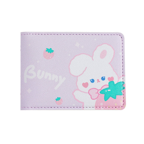 Housse de permis de conduire deux-en-un avec motif de lapin mignon de dessin animé