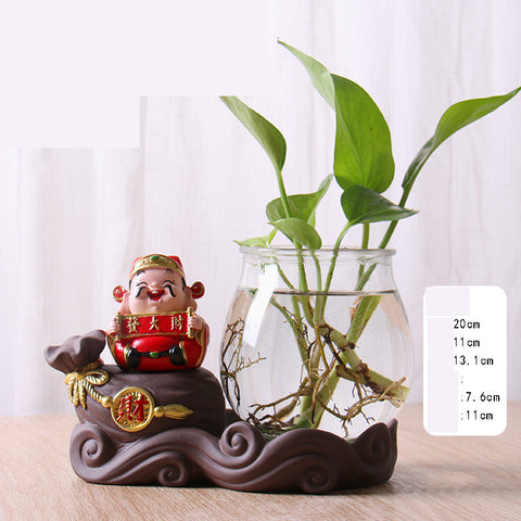 Vase hydroponique décoratif Lucky Jinbao