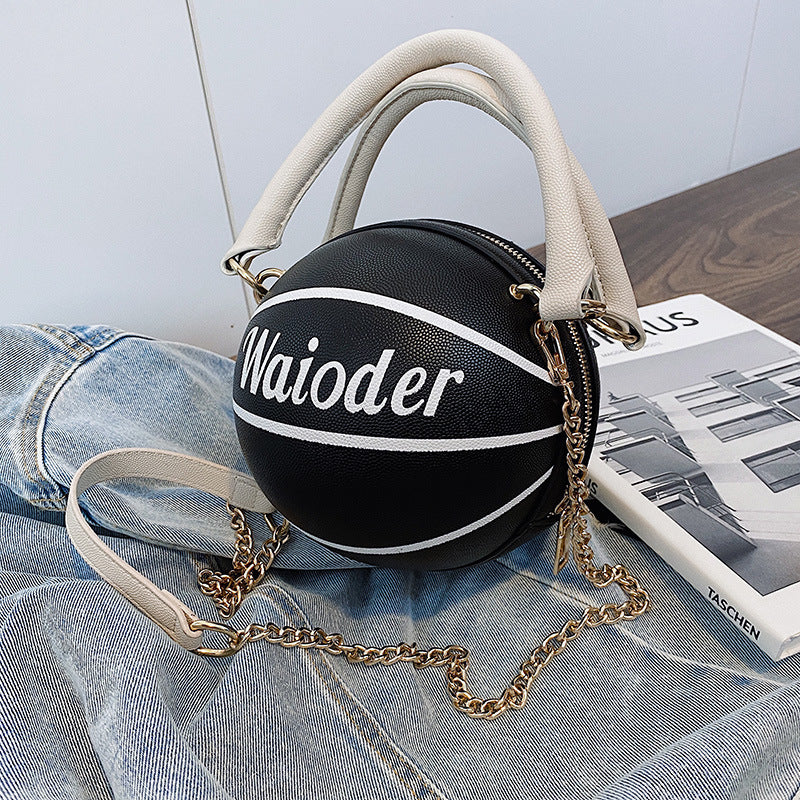 Basketball Shape Handbags and Purses for Women Chain Shoulder Crossbody Bag Girls Ladies HandBags - Fashionner