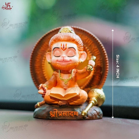 Statue de Bal Hanuman en méditation Shri Prasadam