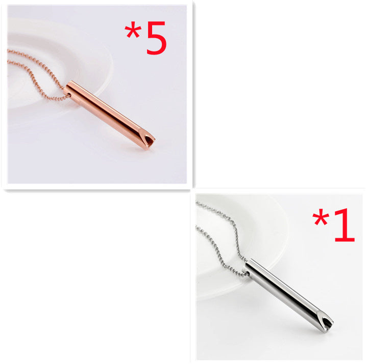 Breathing Necklace Adjustable Breathing Relieve Pressure Ornament Stainless Steel Decompression Jewelry