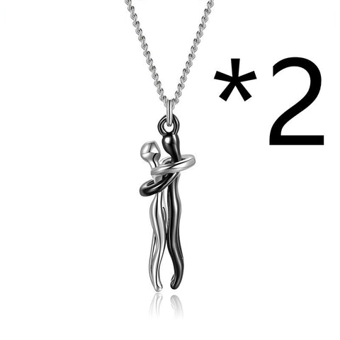 Collier Hot Sale Câlin Affectueux Collier Couple Anniversaire Saint-Valentin Cadeau Mode Punk Style Urbain Pendentif Collier