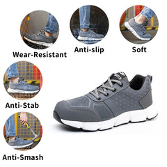 Men's Lightweight Breathable Sports Shoes Safety Shoes Safety Protection Anti-Smash And Anti-Stab Work Safety Shoes - Fashionner