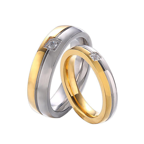 Bagues de Couple en Acier Titane Simple pour Hommes et Femmes