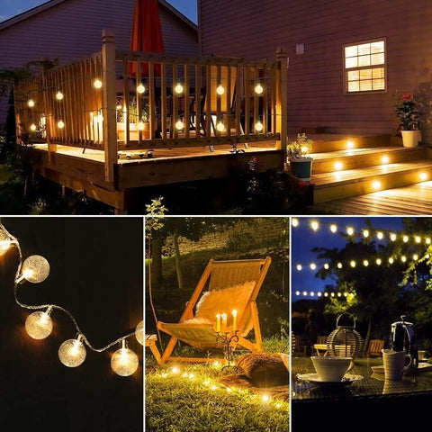 Nouvelle guirlande lumineuse 16 LED boules de cristal