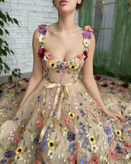 Sevintage Exquisite 3D Flowers Prom Dresses Sweetheart - Fashionner