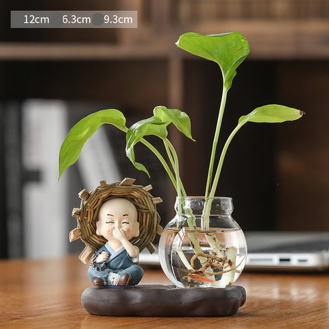 Radis Vert Hydroponique Pots de Plantes et Ustensiles Décorations de Bureau Transparentes Ameublement