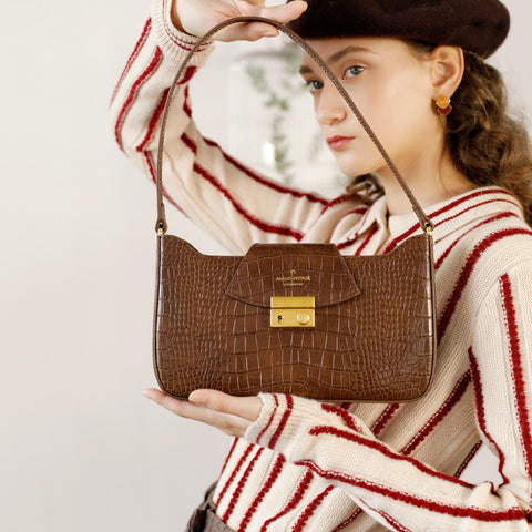 Women's Simple Fashion Underarm Baguette Handbags - Fashionner