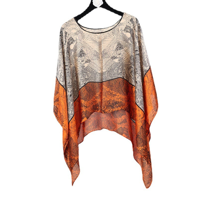 Artificial Silk Pullover Sunscreen Scarf Shawl - Fashionner