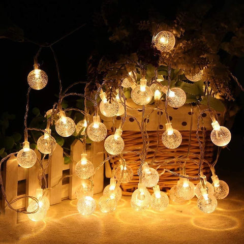 Nouvelle guirlande lumineuse 16 LED boules de cristal