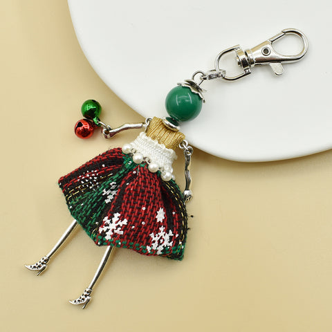 Porte-clés pour femme, pendentif de sac à main fait à la main avec personnage de dessin animé