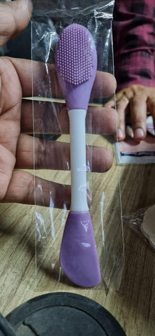 Brosse double tête en silicone pour le nettoyage du visage et l'application de masques (lot de 2)