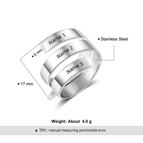 Bijoux de couple en acier inoxydable avec bague ajustable