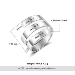 Stainless steel adjustable ring couple jewelry