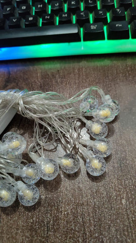 Nouvelle guirlande lumineuse 16 LED boules de cristal