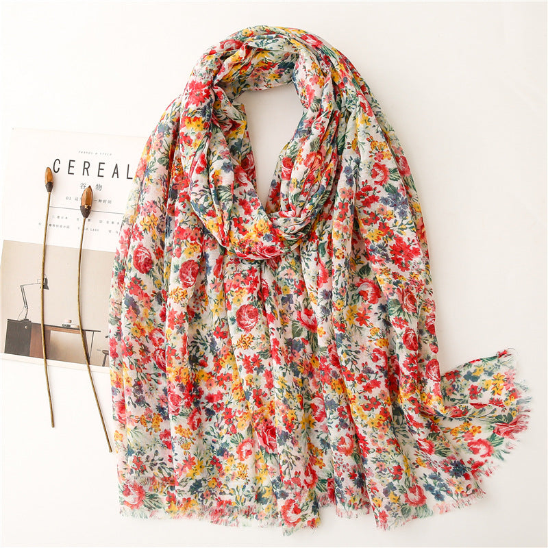 Women's Long Cotton And Linen Scarf - Fashionner