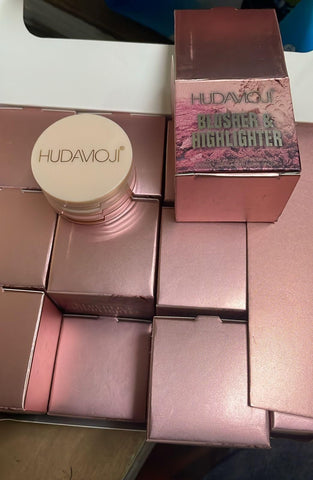 Palette 3-en-1 Blush + Illuminateur avec Mini Boîtier Compact Idéal Voyage