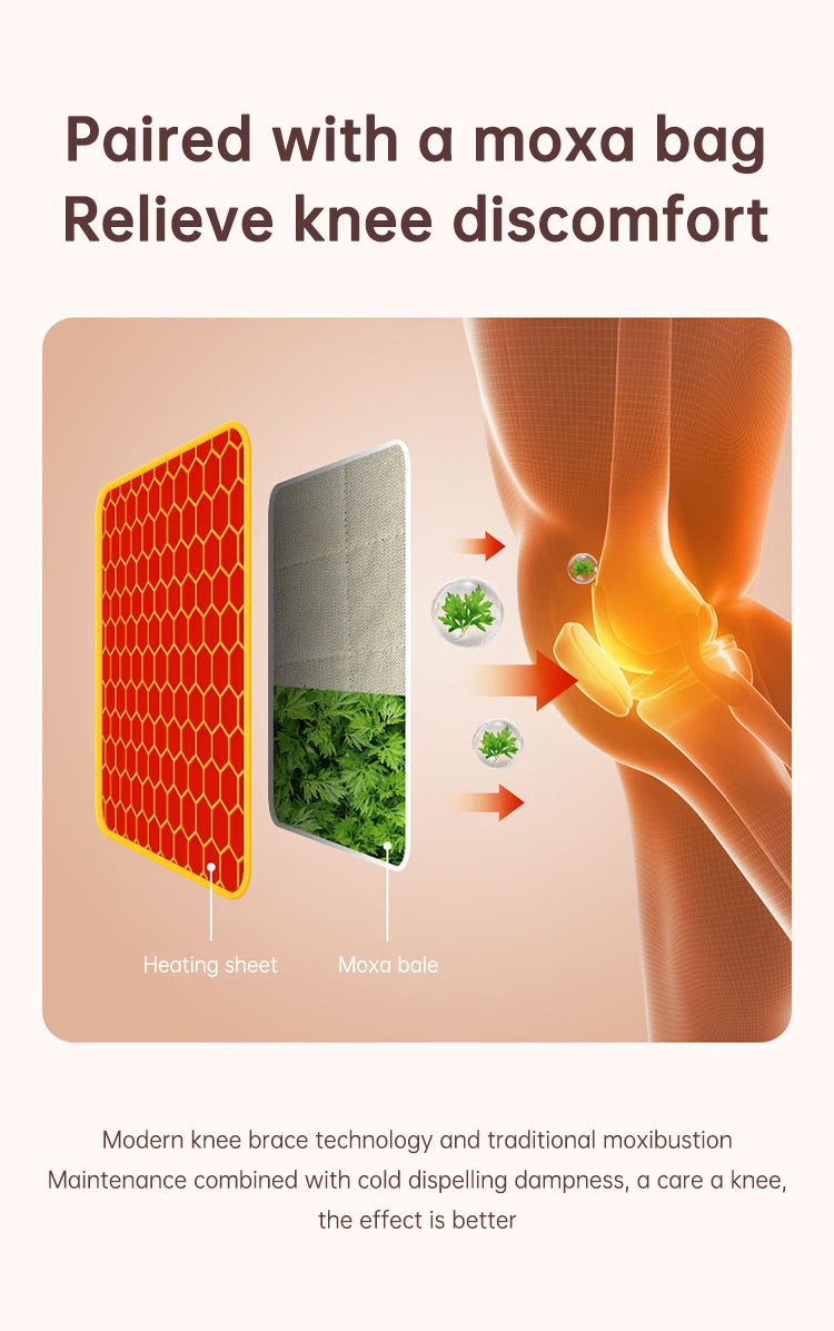 Electric heating knee massage instrument, vibration moxibustion, shoulder and elbow joint pain, hot compress knee massager for old cold legs - Fashionner