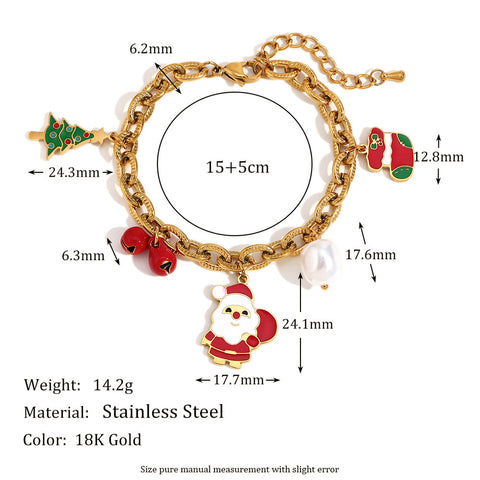 Bracelet Chaussettes de Père Noël Dessin Animé Mignon Chaîne en O