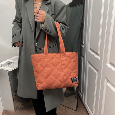 Commuter Hand-carrying Bag Diamond Quilted Big Bag - Fashionner