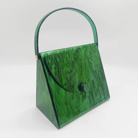 Nouveau sac à main en acrylique imprimé léopard rétro nacré couleur écaille de tortue, pochette de soirée carrée simple pour femme