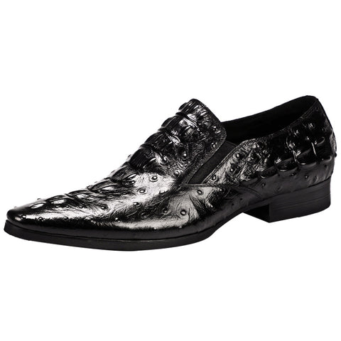 Men's Leather asual business breathable crocodile pattern trendy men's shoes - Fashionner