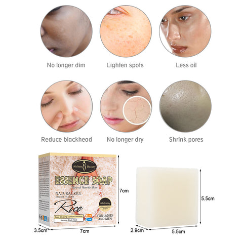 Rice Handmade Soap Body Skin Brightening Moisturizing 100g Handmade Soap Melaninsoap - Fashionner