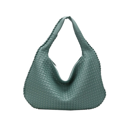 Sac tissé haut de gamme français pour femme, sac polyvalent à bandoulière ou à l'épaule, sac de transport transfrontalier texturé de niche, portable pour les trajets quotidiens