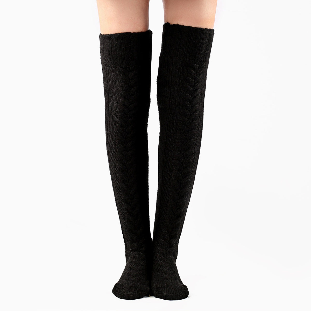 Autumn And Winter Knitting Knee Length Stockings Women's Lengthened Floor Stockings Wool Pile Stockings - Fashionner