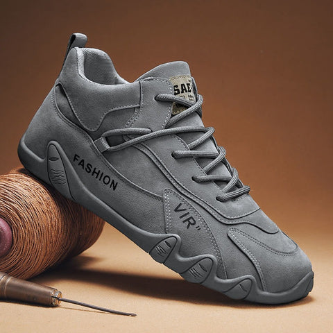 Men's Work Shoes For Construction Site Wear Resistant High Top Board Shoes Sports Casual Work Clothes Fashionable Shoes - Fashionner