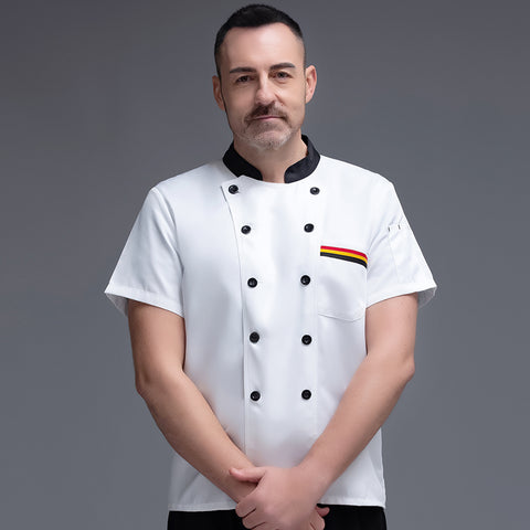 Salopette de Chef Manches Courtes Pour Hommes Et Femmes En Été