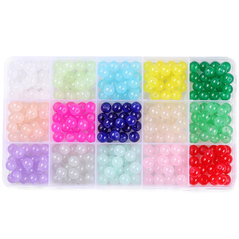 Perles rondes doubles en cristal de verre, kit de matériaux pour bracelet DIY fait à la main, boîte d'accessoires, matériaux pour enfiler les perles