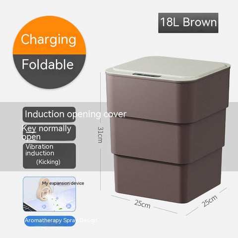 Poubelle intelligente avec couvercle pour chambre et salon, boîte de rangement de cuisine, poubelle à induction, petite poubelle de voiture, poubelle intelligente automatique, poubelle intelligente