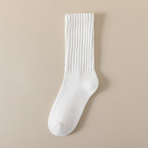 Winter Fleece-lined Thickened Middle Tube Cotton Thermal Terry Long Tube Casual Socks - Fashionner