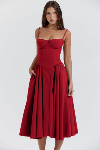 European And American Elegant Palace Style New Low-cut Suspender Large Swing Dress For Women - Fashionner