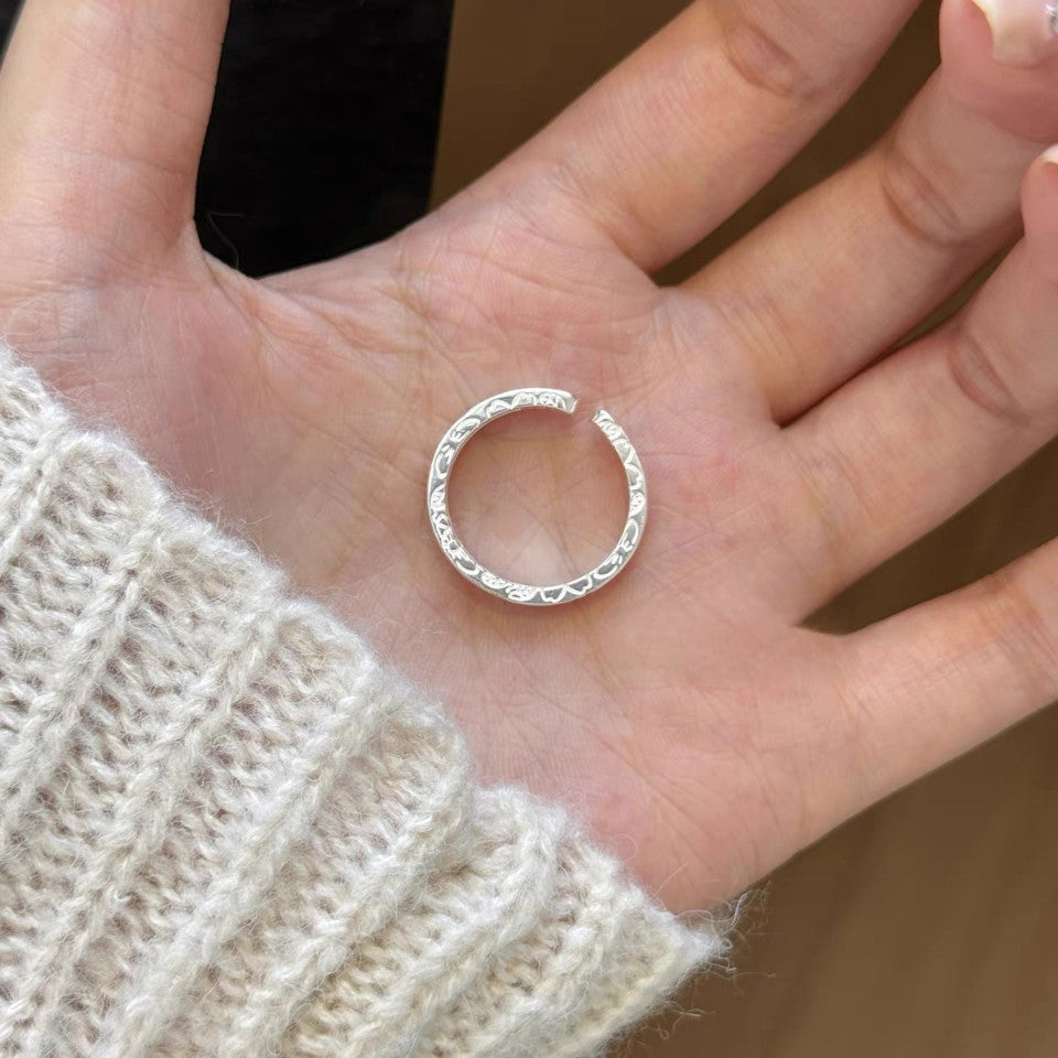Buy 1 Pair 999 Sterling Silver Engraved Lucky Totem Couple Rings, Retro Minimalist Style, Suitable For Daily Wear & Valentine'S Gift online at Fashionner.