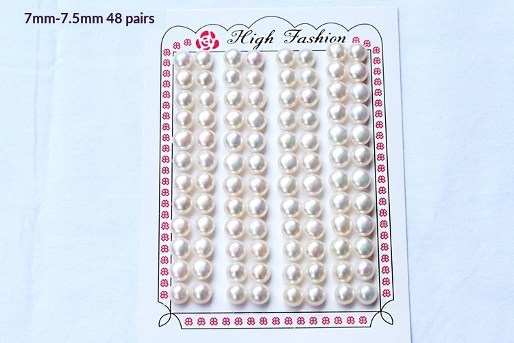 Buy Half-Hole Aurora-Colored Natural Freshwater Flat-Round White Pearls online at Fashionner.