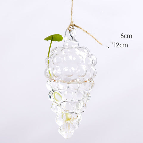 Vase suspendu en verre transparent simple, petite bouteille suspendue hydroponique